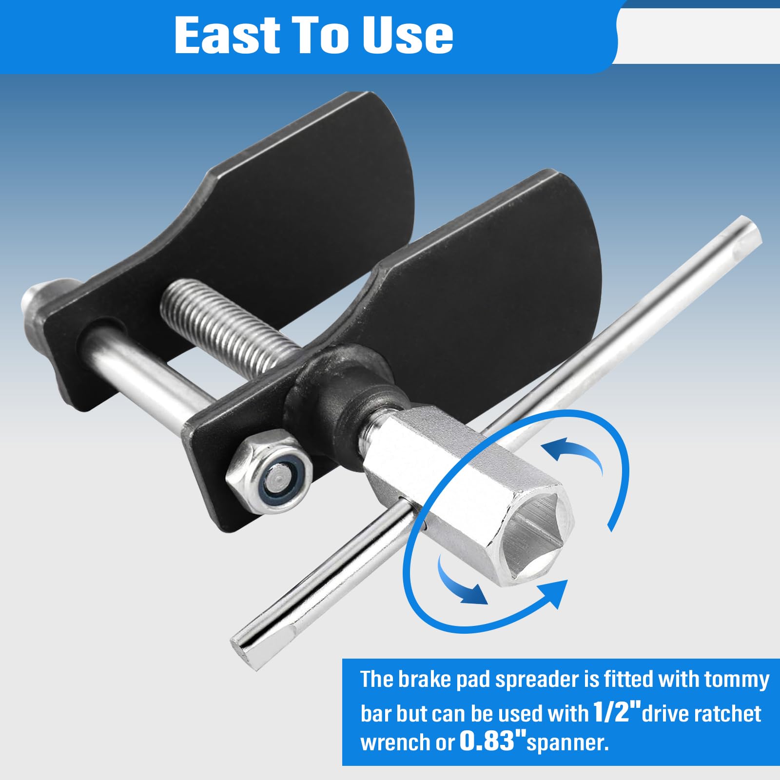 KUNTEC Disc Brake Pad Installation Tool - Professional Caliper Piston Spreader for Car & Truck Brake Maintenance - Perfect for DIY Mechanics & Auto Repair Shops