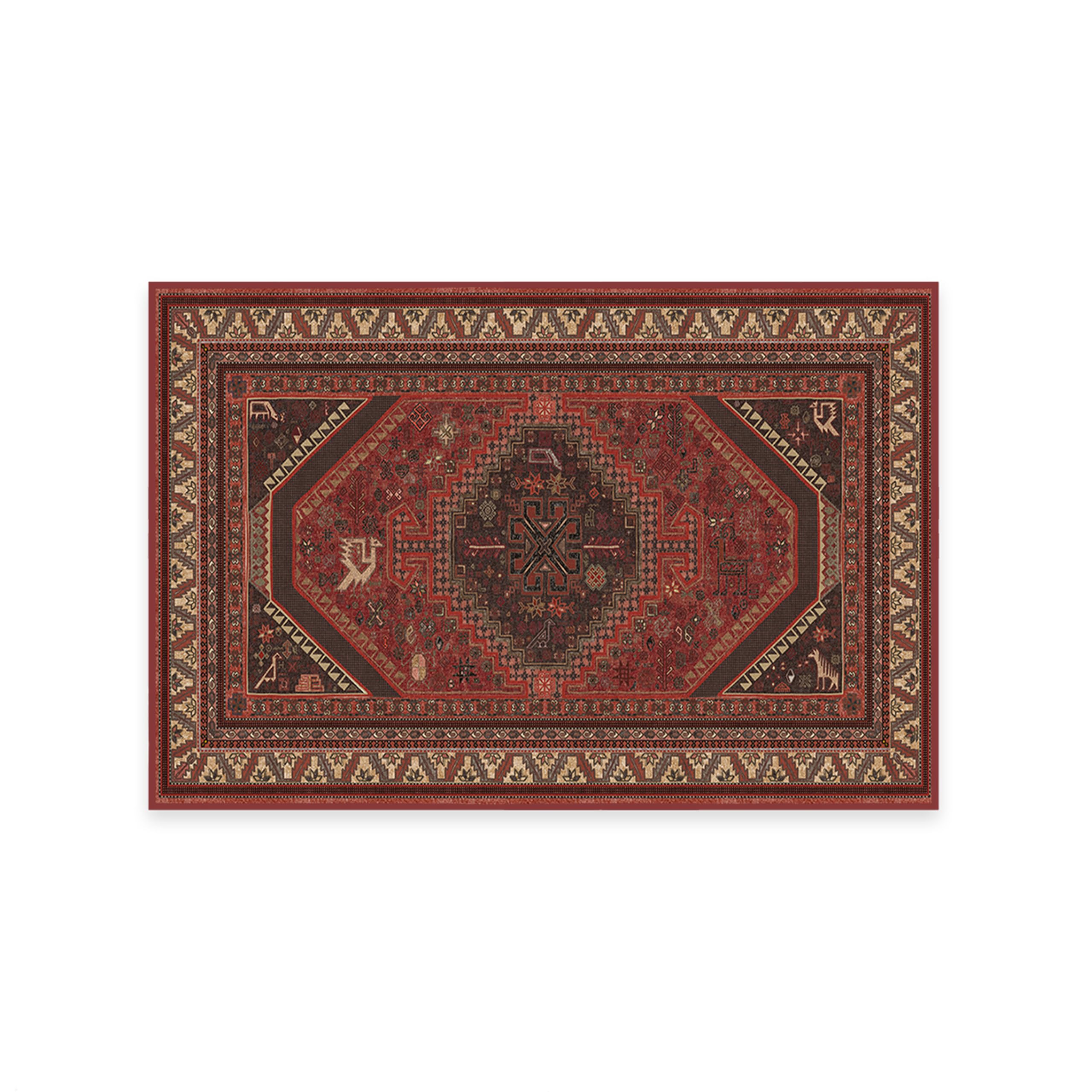 Ruggable Washable 2x3 Area Rug | Zareen Scarlet Red | Non-Slip Premium Rug for Living Room, Bedroom, Kitchen, Office & Classroom | Perfect for High-Traffic Areas & Pet-Friendly Homes