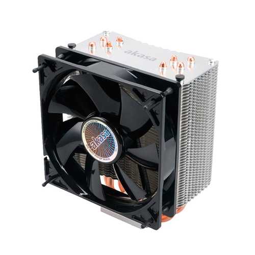 Akasa 4-Pin PWM CPU Cooler with 4 Heat Pipes & 12cm Fan - Compatible with Intel LGA775/LGA2011 & AMD Sockets - Perfect for Gaming PCs & Workstation Cooling