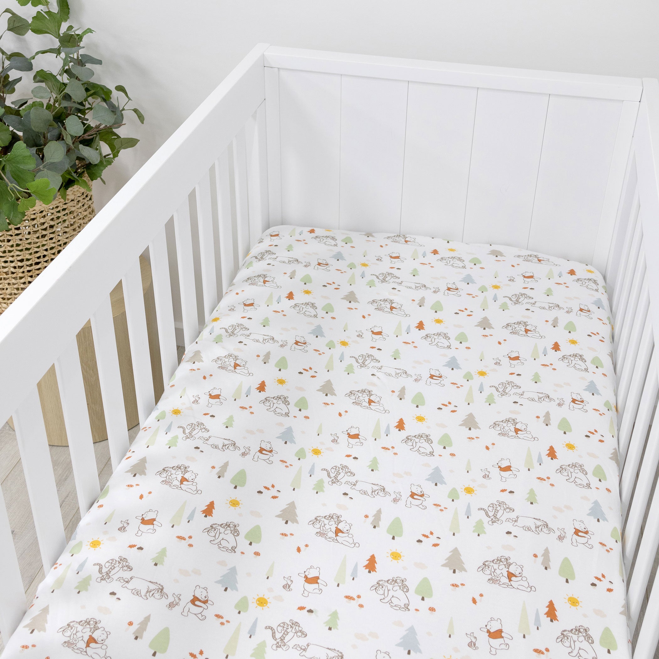 Disney Winnie the Pooh Jersey Knit Crib Fitted Sheet - Soft Baby Crib Sheet for Nursery, Toddler Bed, and Daycare Use