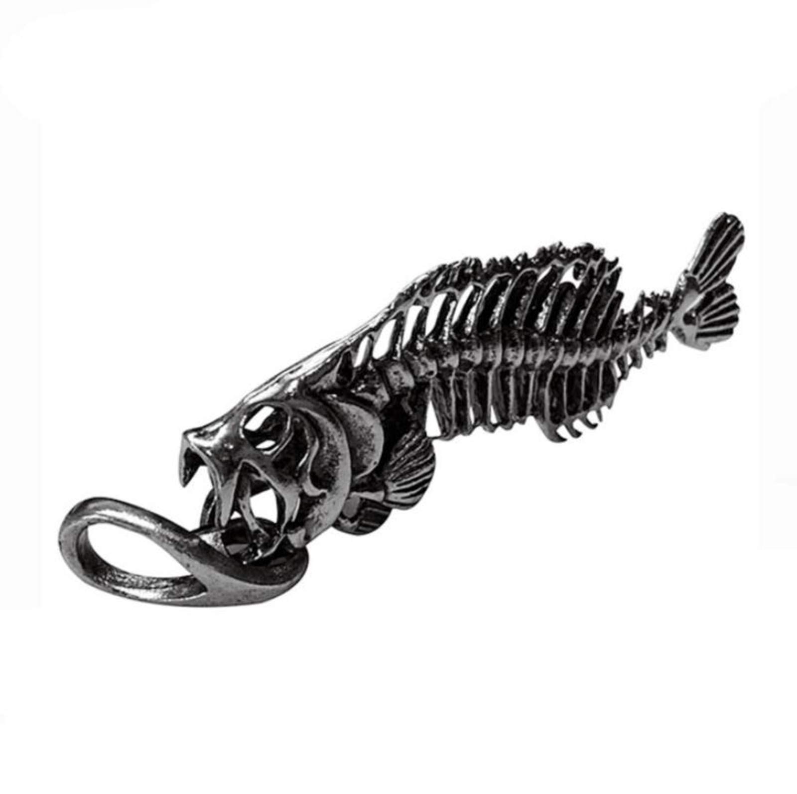 Vintage Handmade Fish Bone Pendant Keychain - Unique Car Keys Hook & Key Ring - Perfect Gift for Men (Fishing Enthusiasts, Outdoor Lovers, Car Accessories)