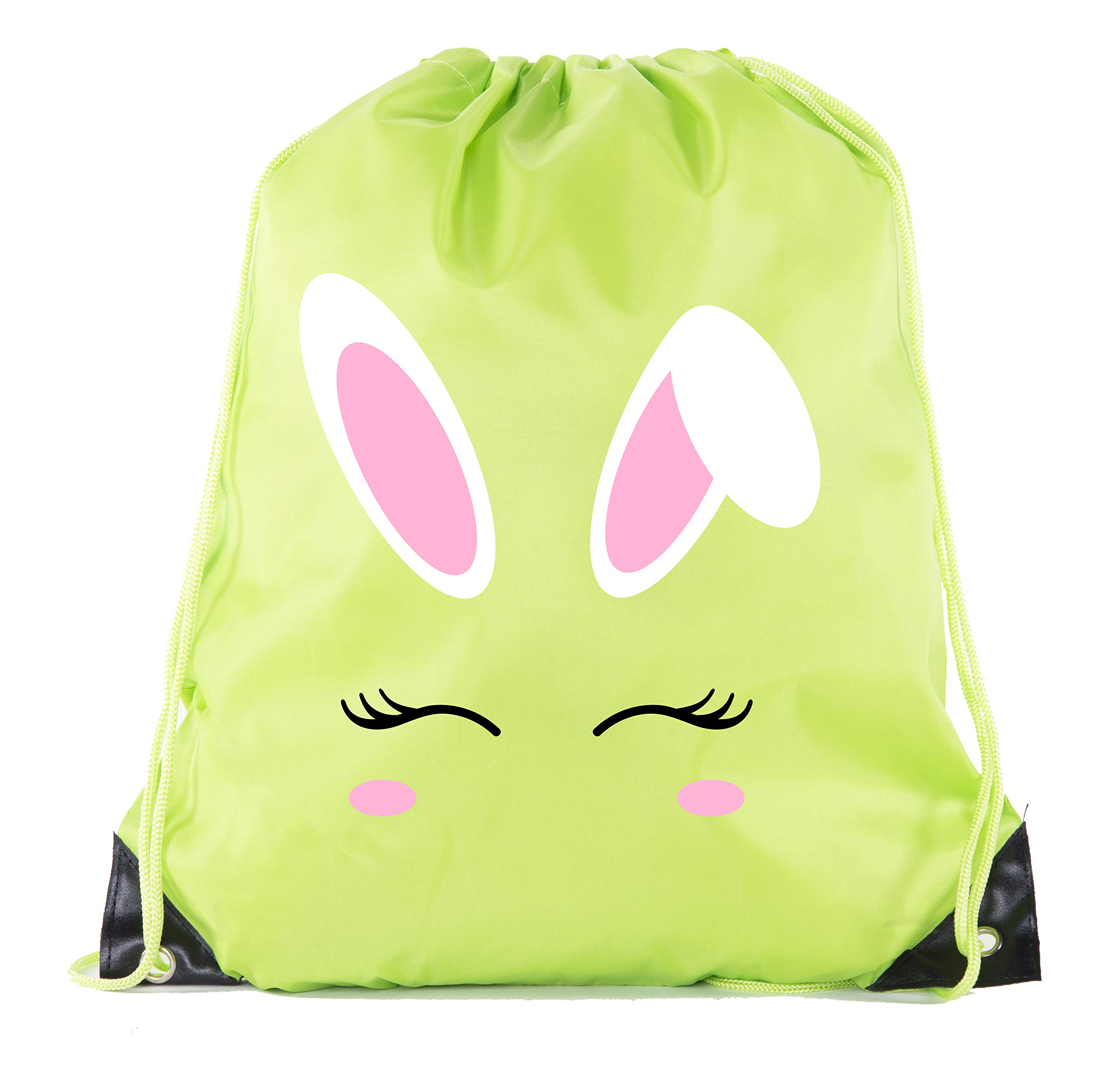 Easter Basket Bags with Bunny Face - Bulk Drawstring Backpacks for Easter Party Favors & Goodie Bags | Perfect for Easter Egg Hunts, Classroom Treats & Spring Celebrations