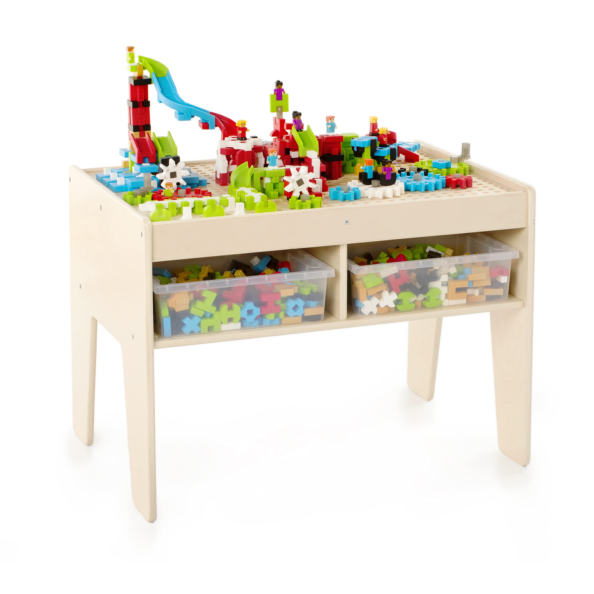 Guidecraft IO Blocks Center: 458-Piece STEM Building Toy Set with 400 IO Blocks, 4 Storage Bins & Activity Table - Educational Construction Kit for Toddlers & Kids | Perfect for Classroom Learning, Homeschooling & Creative Play