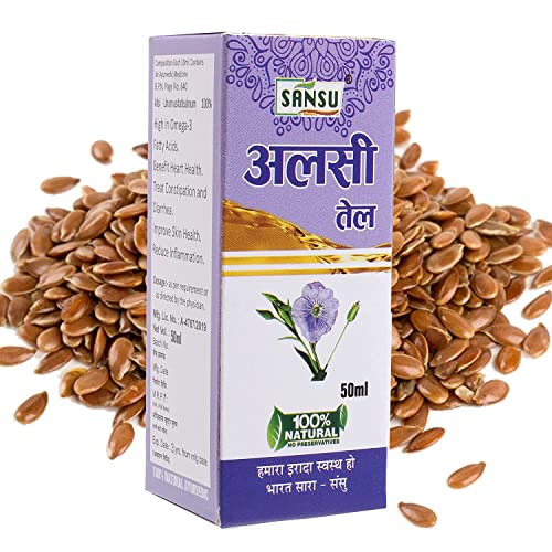 Premium Flaxseed Oil 50ml (Pack of 2) - 100% Pure Cold-Pressed Alsi Oil for Heart Health, Skin & Hair Care - Perfect for Salads, Smoothies & Daily Wellness