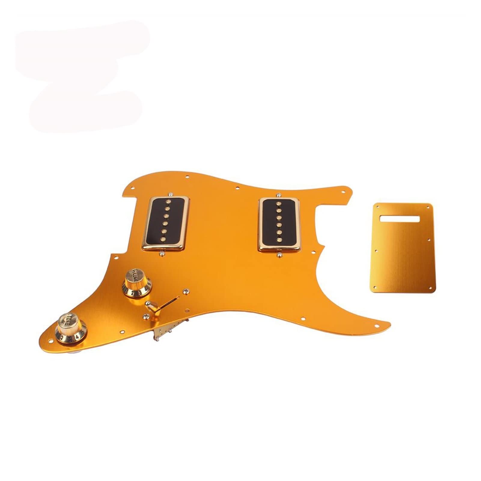 ST Electric Guitar Pickguard HH08 with Pickup Back Plate Set - Gold Loaded Replacement Part for Fender Stratocaster | Perfect for Guitar Upgrades & DIY Repairs