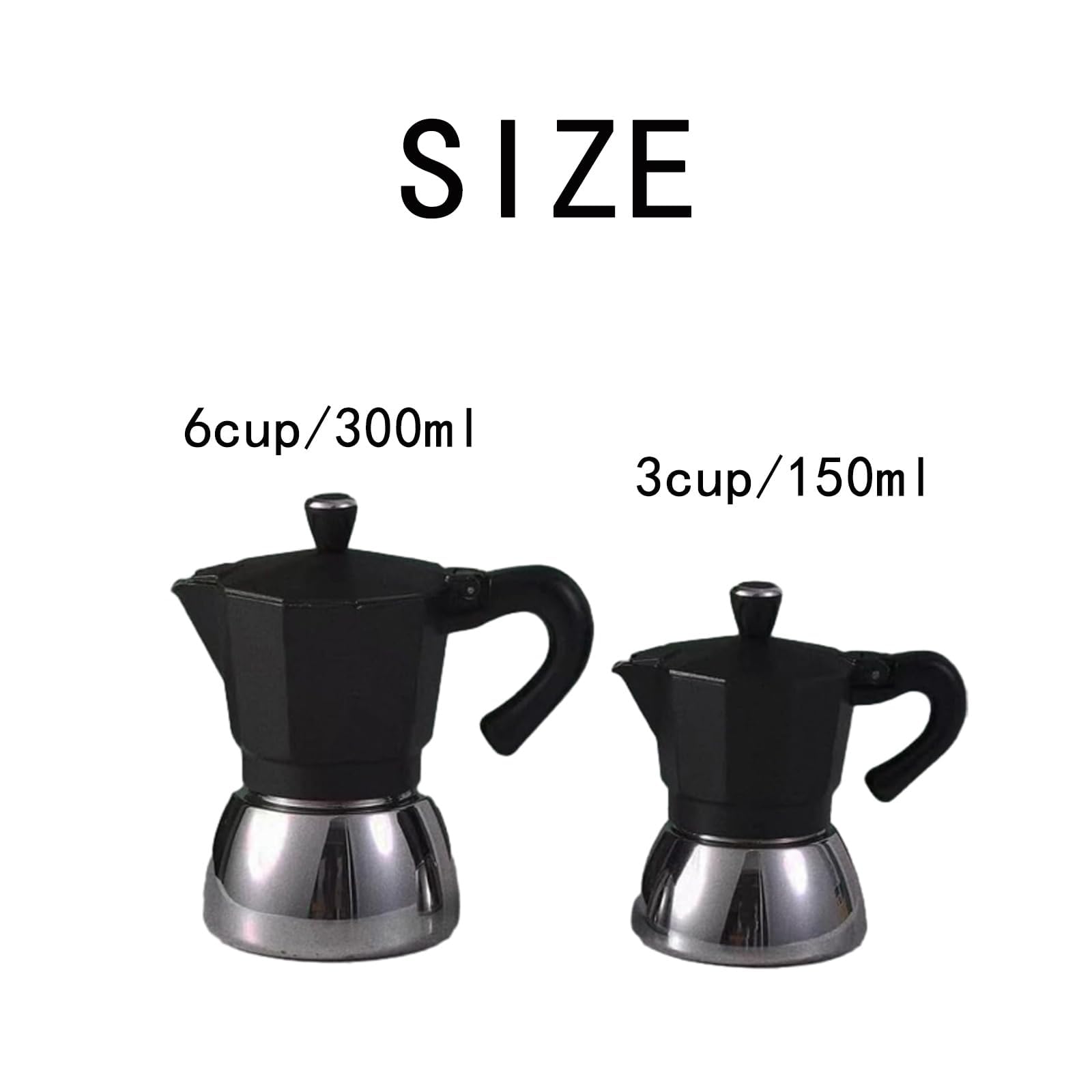 Cafevello Stainless Steel Moka Pot - 6 Cup Espresso Maker for Home & Camping