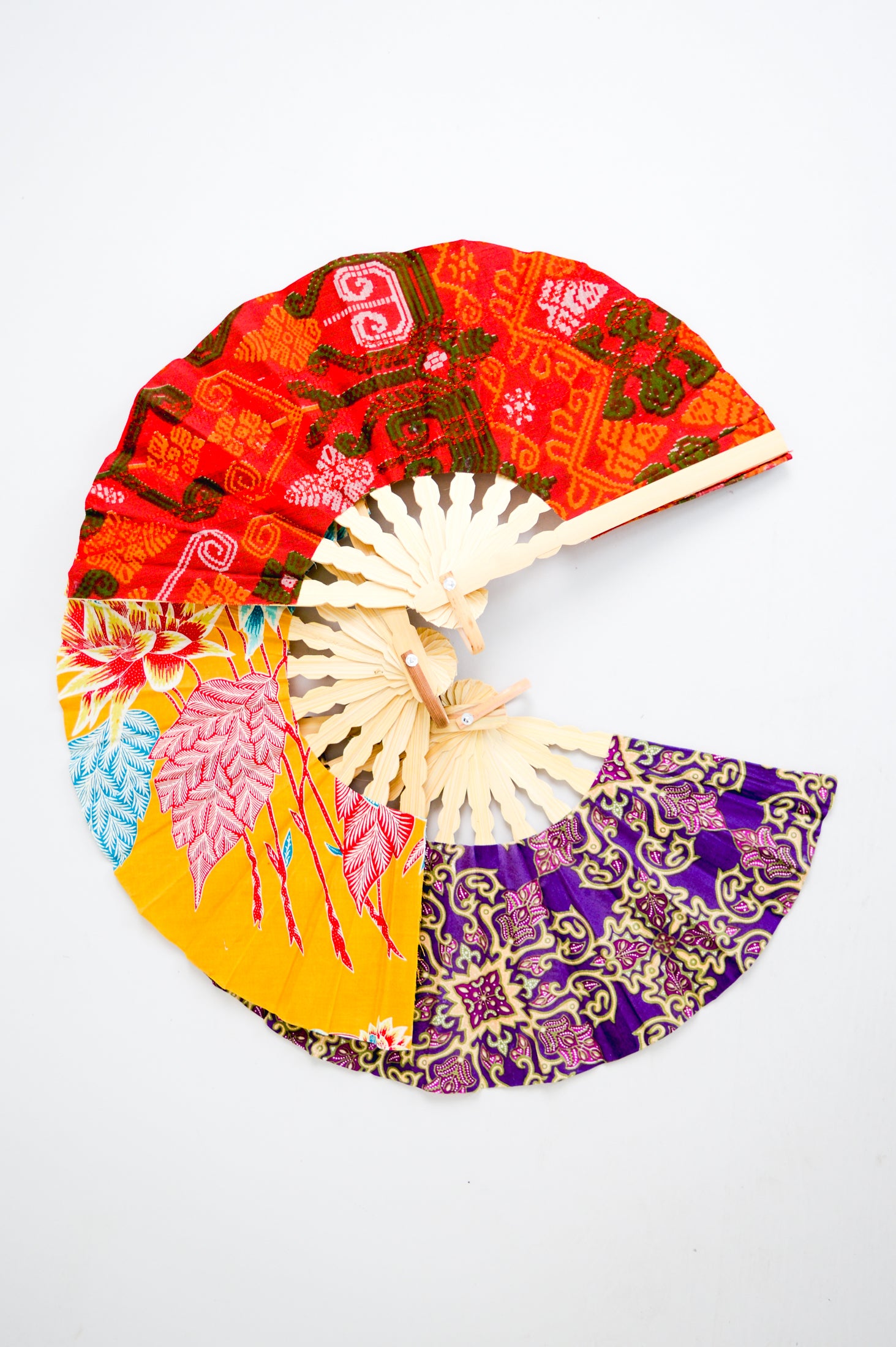 Handmade Decorative Fans - Assorted Colors for Home Decor, Wedding, Party & Photo Props | Traditional Craft Gift for Women & Girls