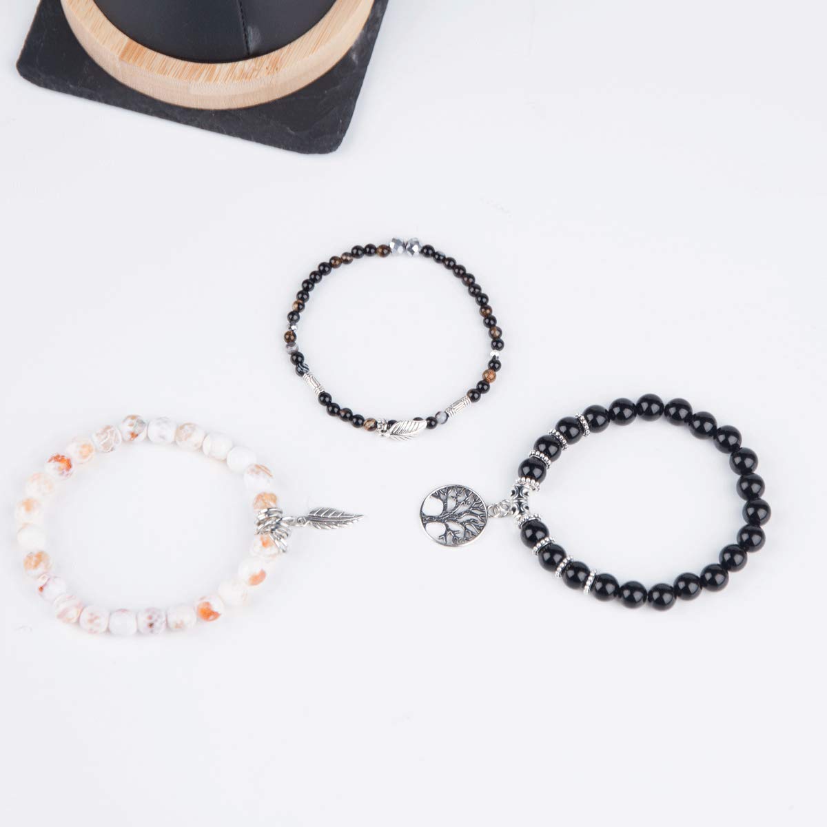 Healing Stone Crystal Beaded Bracelets for Women - Tree of Life Yoga Stretch Bracelet Set, Spiritual Jewelry Birthday Gifts for Her | Meditation, Yoga & Positive Energy Accessories