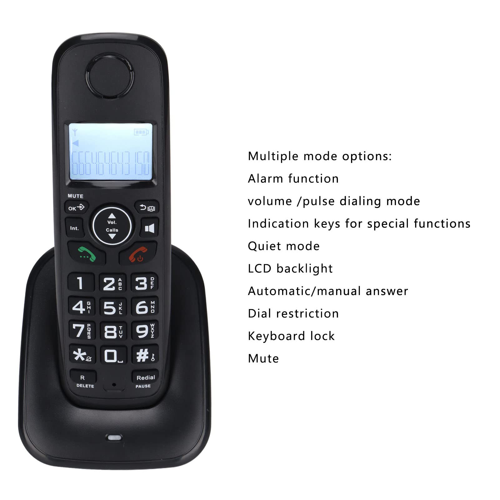 Cordless Phone for Home & Business - LCD Backlit Display, Caller ID, Call Forwarding, 16 Language Support, Hands-Free Operation (US Plug) - Perfect for Home Offices & Small Businesses