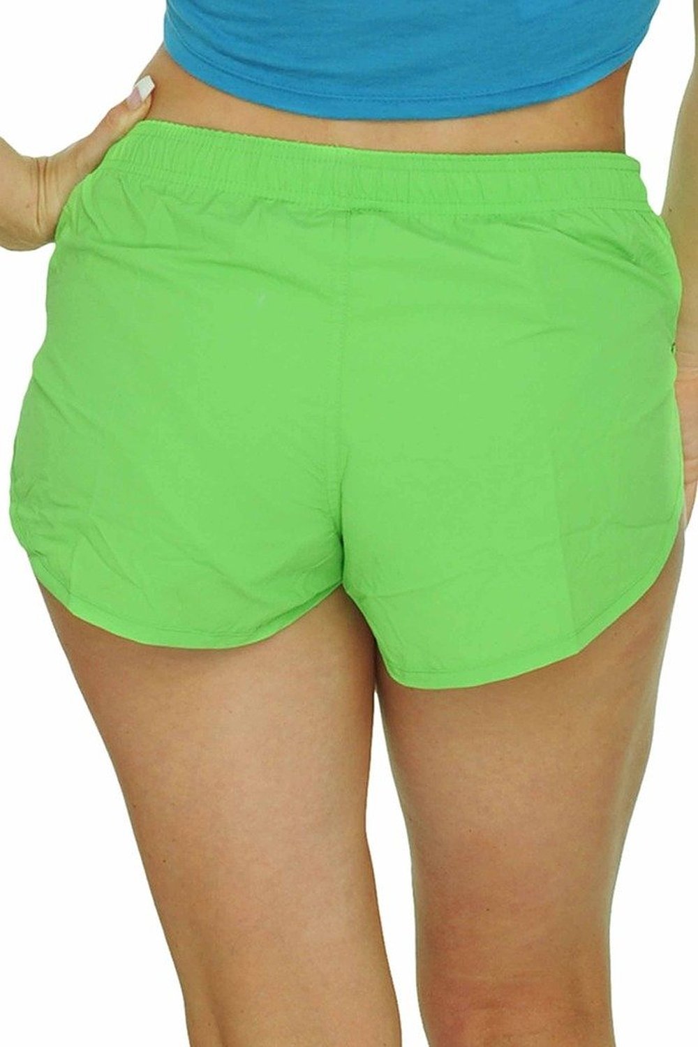 UZZI Women's High Waist Swimwear Running Shorts - Quick Dry Athletic Swim Shorts for Beach, Pool, Yoga & Workout
