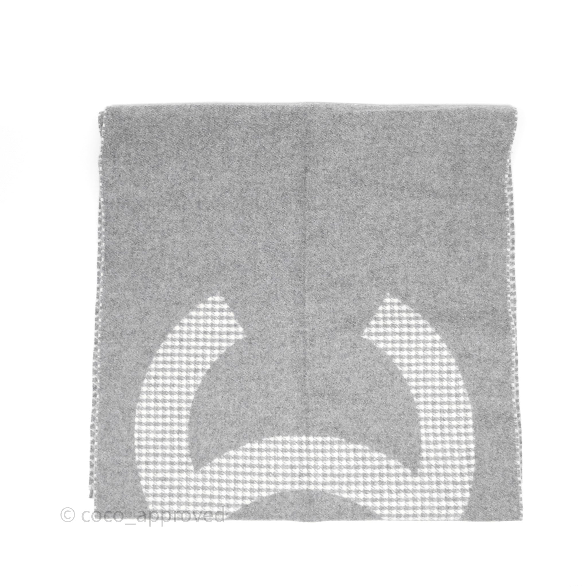 Chanel CC Reversible Cashmere Scarf - Grey & White 23B Collection | Luxury Winter Fashion Accessory for Women | Perfect for Gifts, Parties & Cold Weather