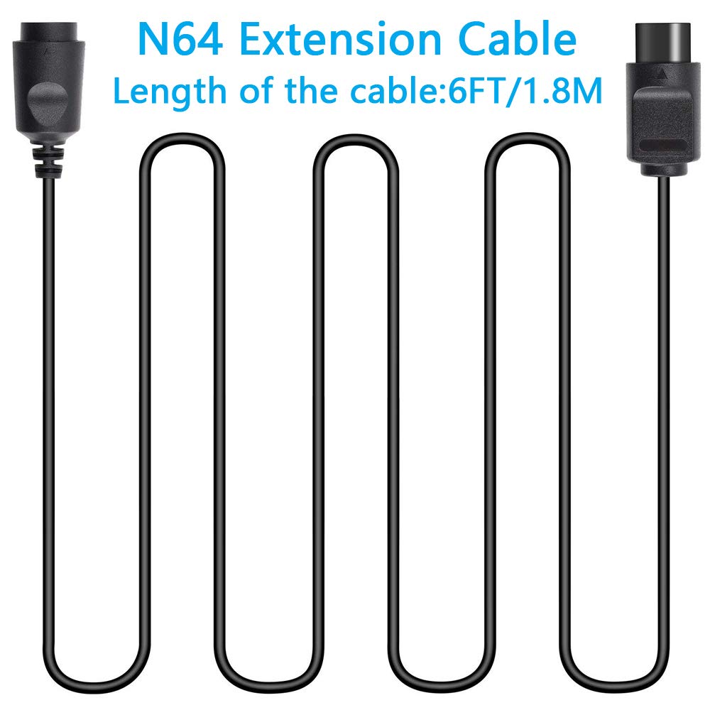 Nintendo N64 Controller Extension Cables 4-Pack - Extra Long 10ft Cords for Comfortable Gaming - Perfect for Multiplayer Setup & Retro Gaming Sessions