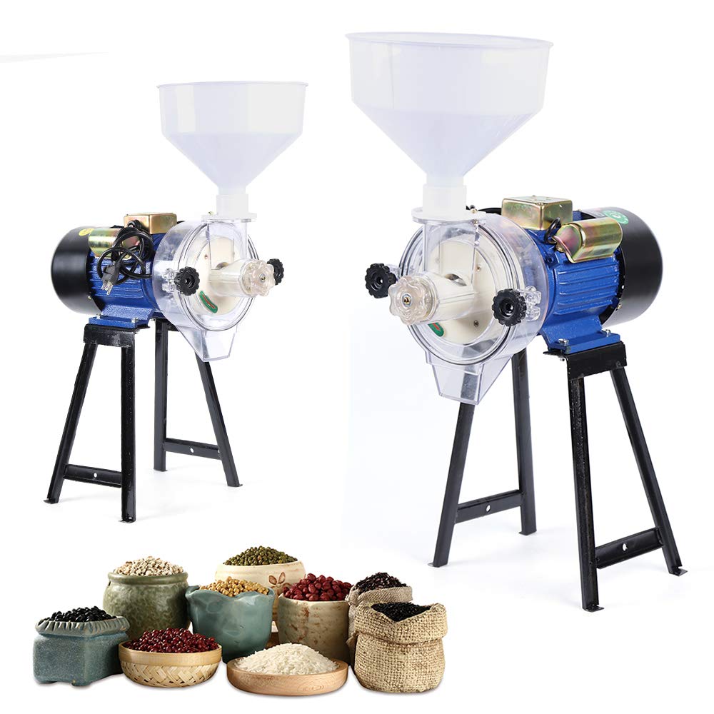 2200W Electric Grain Mill Grinder for Rice, Corn, Wheat & Cereals - 110V Wet/Dry Milling Machine with Funnel - Perfect for Home Baking, Animal Feed & Commercial Use