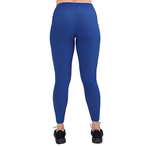 High Waist Ribbed Leggings for Women - Navy Blue Yoga Pants with Tummy Control | Perfect for Workout, Yoga, Running & Lounge Wear