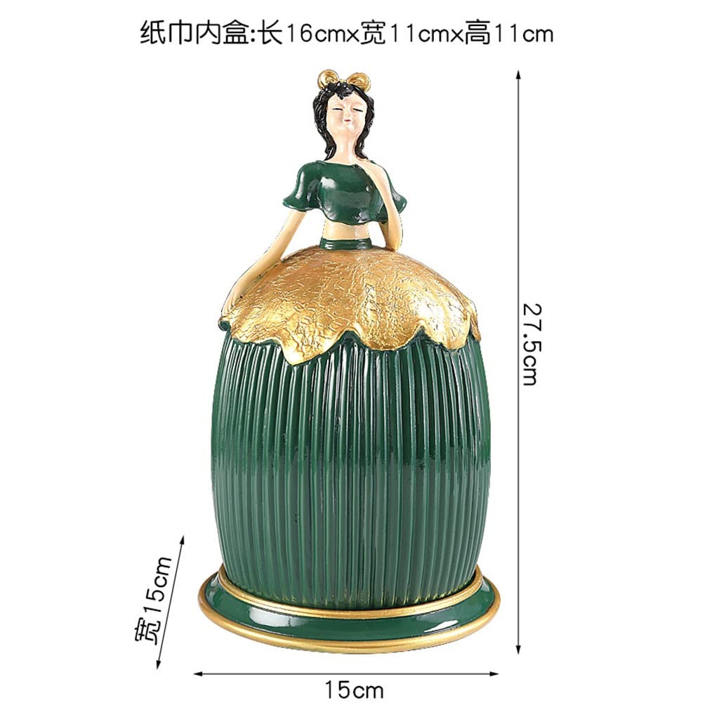 Creative Rotating Resin Tissue Box Cover - Unique Girl Statue Design, Multifunctional Desktop Napkin Holder & Paper Dispenser (Red) - Perfect for Home Decor, Office Desk Accessories, and Gift Ideas