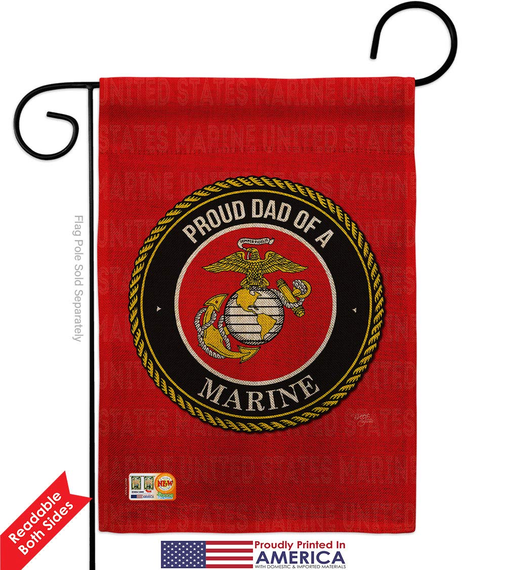USMC Semper Fi Burlap Garden House Flags Kit - Double-Sided 28x40 Inch Military Yard Banner for Marines Veterans, Dad & Armed Forces - Perfect for Patriotic Home Decor, Veterans Day & Military Appreciation Gifts