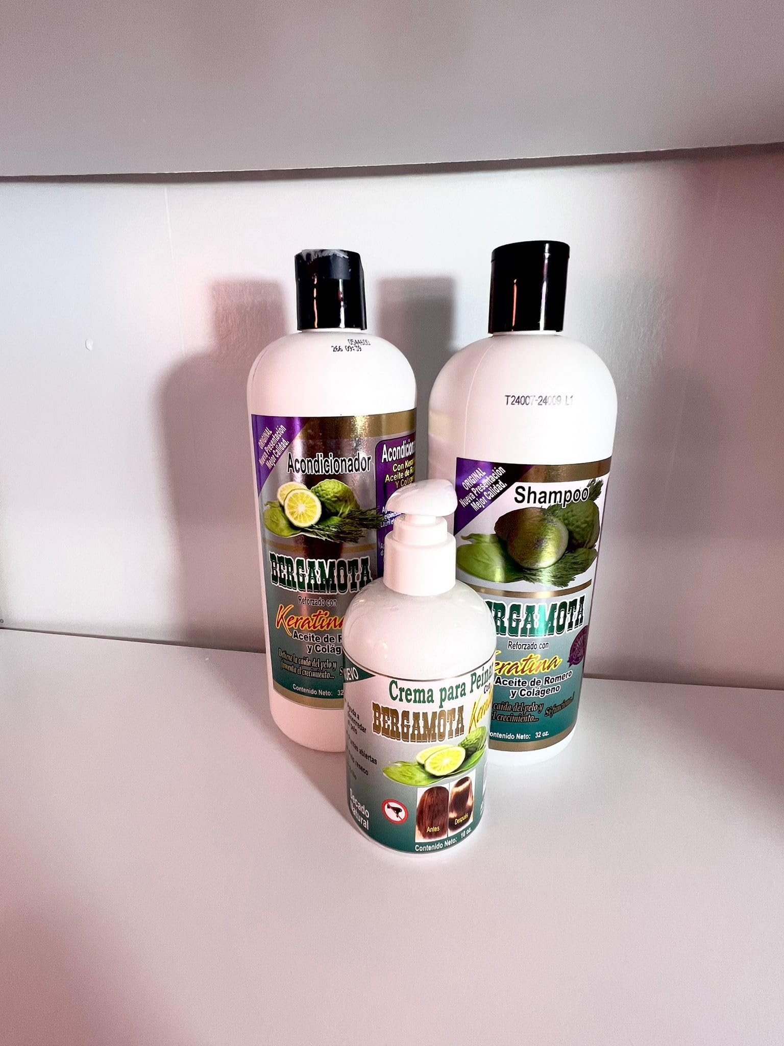 Bergamot Hair Care Set with Keratin, Rosemary Oil & Collagen - Minoxidil-Free Hair Growth Treatment for Thinning Hair - Strengthens & Nourishes Hair - Perfect for Daily Use at Home or Salon