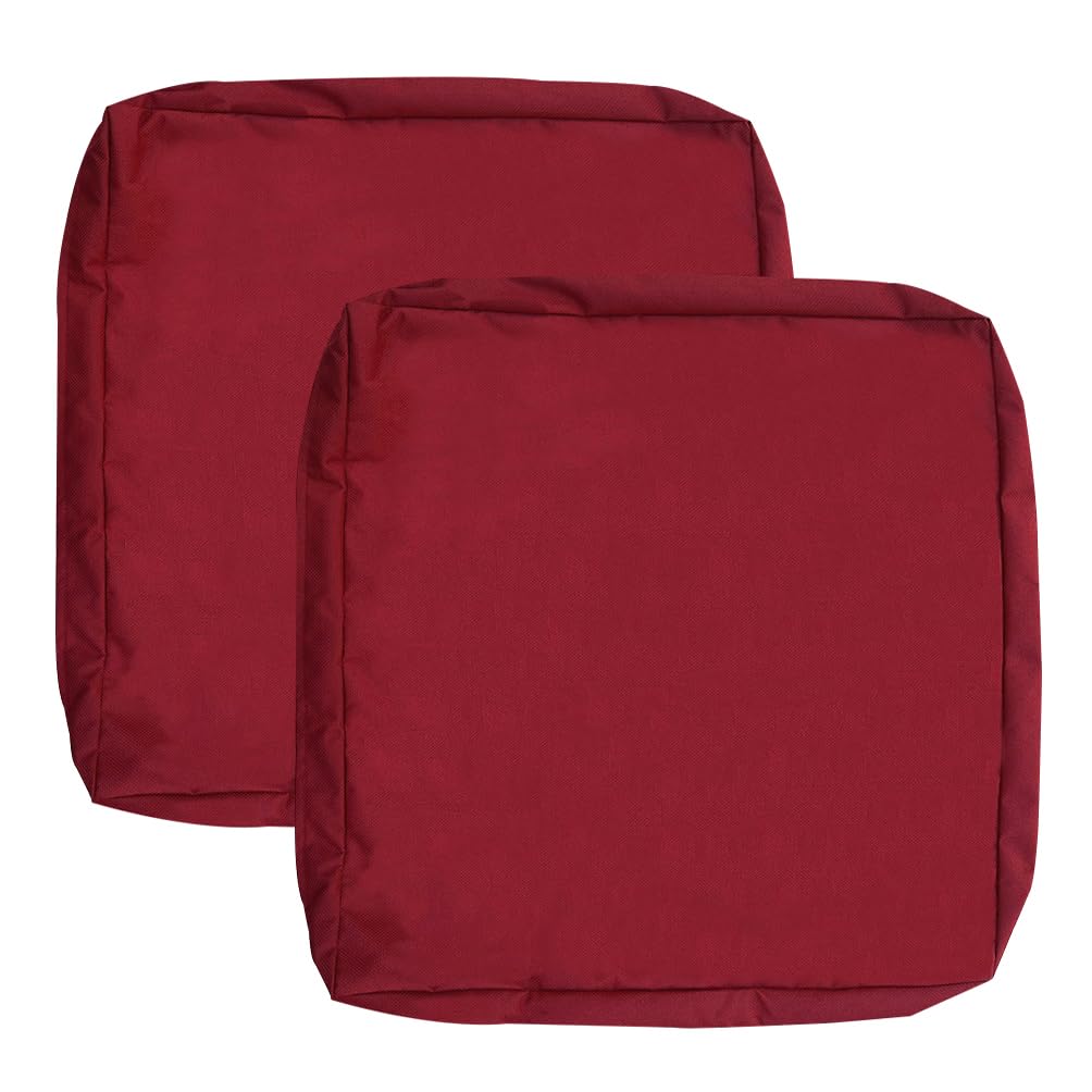 Oslimea 22x20x4 Inch Waterproof Outdoor Patio Cushion Covers 2-Pack - Washable Furniture Slipcovers for Sofa, Couch & Chair - Indoor/Outdoor Use - Red | Perfect for Backyard, Deck, Poolside & Garden Furniture Protection
