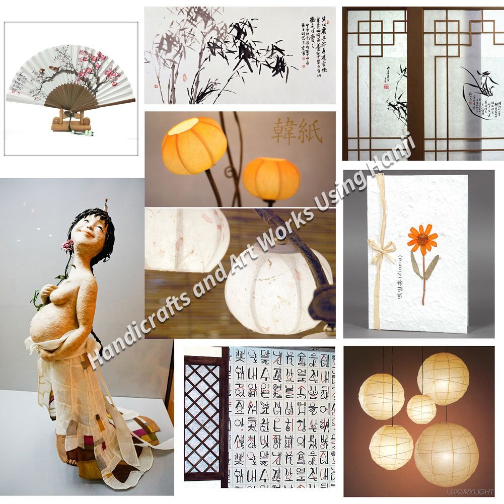 Authentic Korean Hanji Mulberry Paper - Unbleached, Acid-Free, Eco-Friendly ChangHoJi with Natural Fiber Texture - 35.8