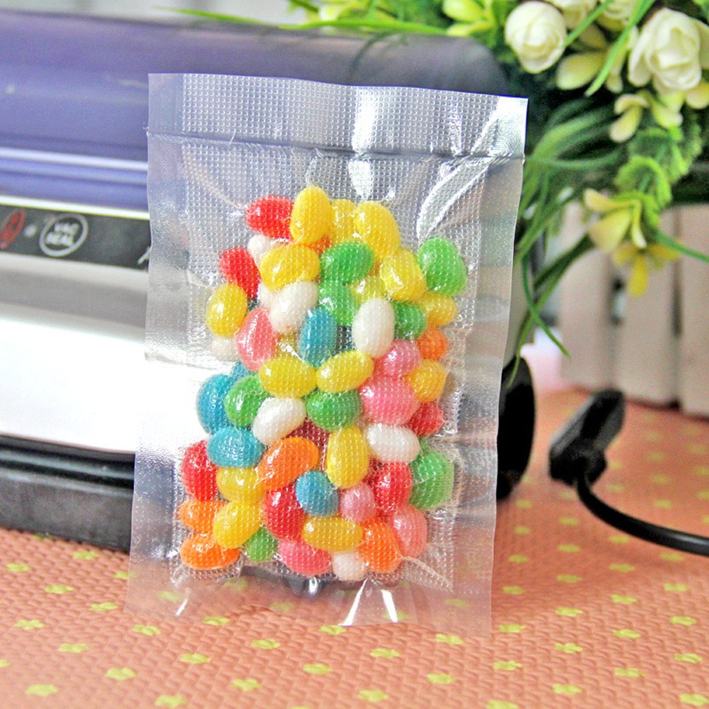 FERENLI 500 Count 2.7x3.9 Inch Vacuum Sealer Bags for Food Storage - Clear Plastic Flat Pouches with Tear Notch (2.4x3.3 Inch Usable Size) | Bulk Food Packaging | Meal Prep, Sous Vide, Freezer Storage & More