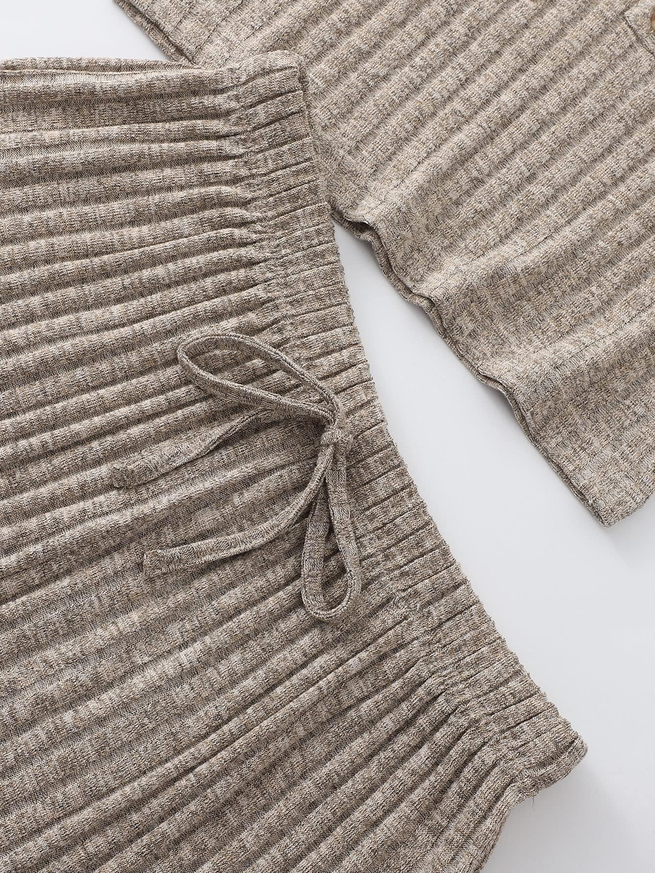 SOLY HUX Women's Ribbed Knit Pajama Set - Sleep & Lounge Wear