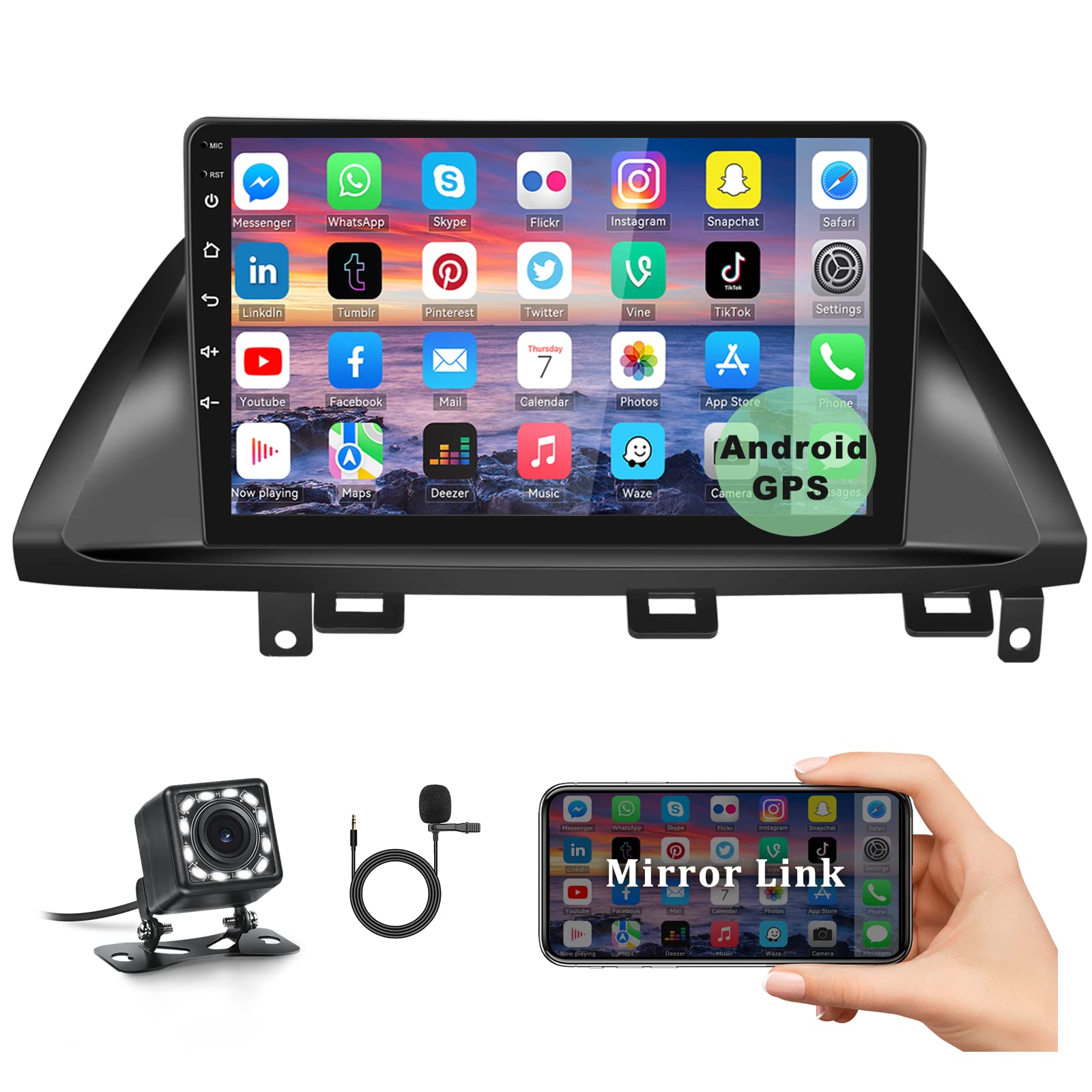 UNITOPSCI Android 13 10.1 Inch Touch Screen Car Stereo for Honda Odyssey 2005-2010 | Bluetooth GPS Navigation | Backup Camera | Mirror Link | FM WiFi USB | SWC MIC | Perfect for Road Trips & Daily Commutes