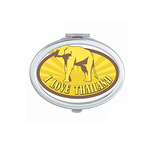 DIYthinker Thailand Elephant Sculpture Mirror - Portable Foldable Double-Sided Makeup Mirror with I Love Thailand Design - Perfect for Travel, Home Vanity & Gift Giving