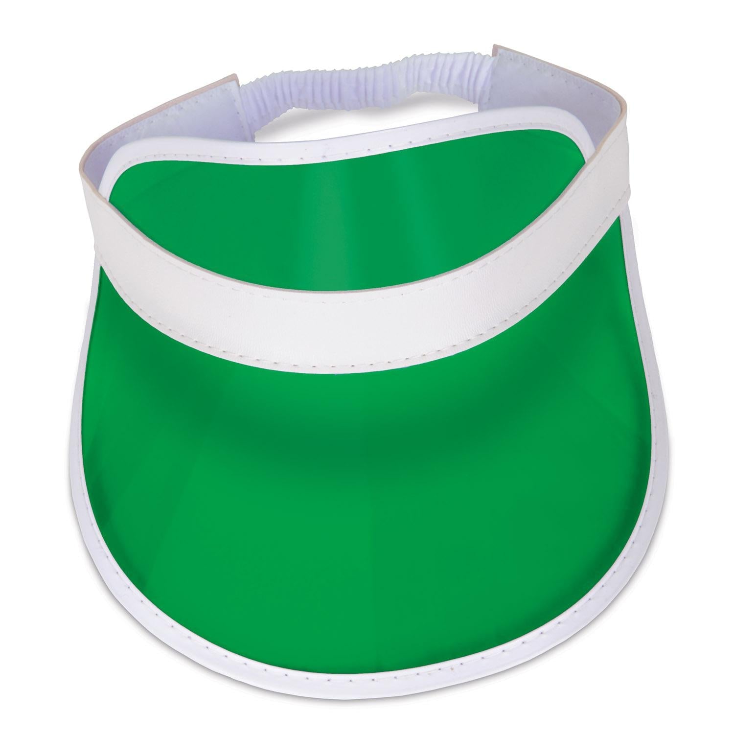12 Pack Beistle Clear Green Plastic Dealer's Visor - Casino Party Supplies for Poker, Blackjack & Game Nights - Perfect for Themed Events & Costume Accessories