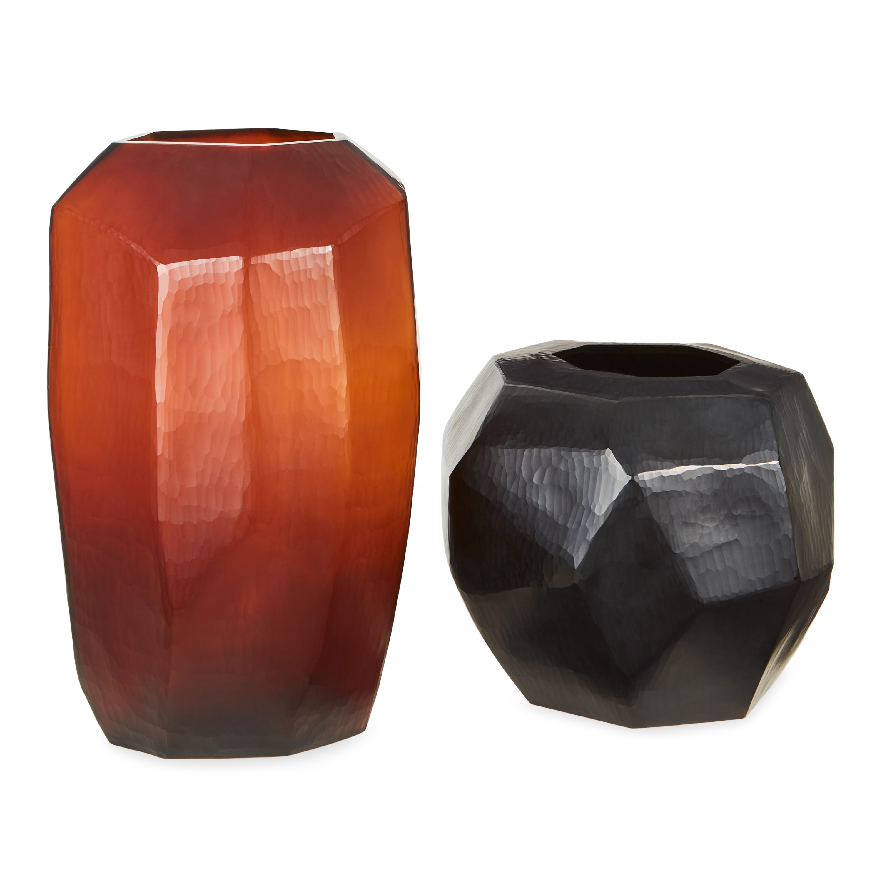 Modern Cubist Ceramic Vase - Dark Brown Handmade Home Decor for Living Room, Dining Table & Office Desk | Unique Geometric Design Centerpiece for Plants & Flowers