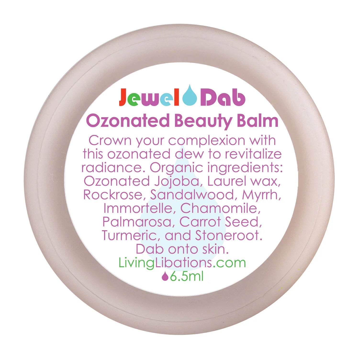 Jewel Dab Ozonated Beauty Balm - Organic Skincare for Face & Lips - Perfect for Dry Skin Care & Nighttime Hydration
