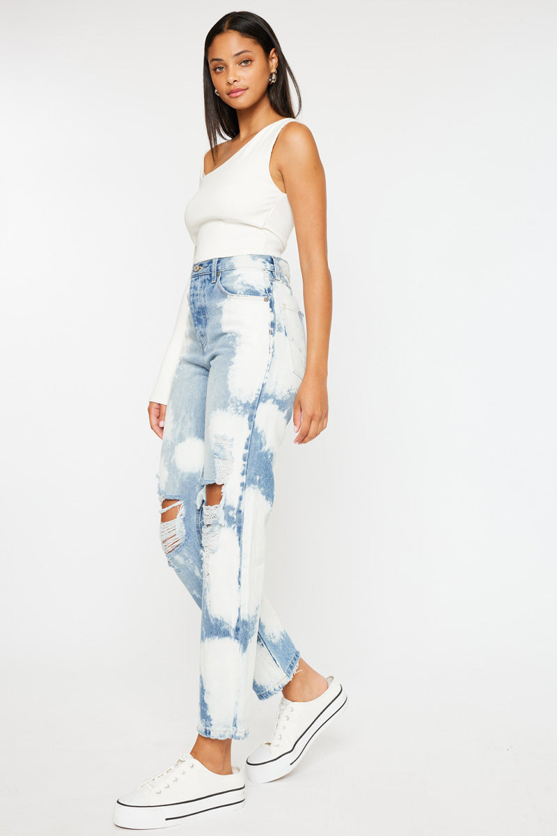 Moon High Rise 90's Boyfriend Jeans - Vintage Distressed Denim Pants for Women | Casual Streetwear & Retro Fashion Outfit