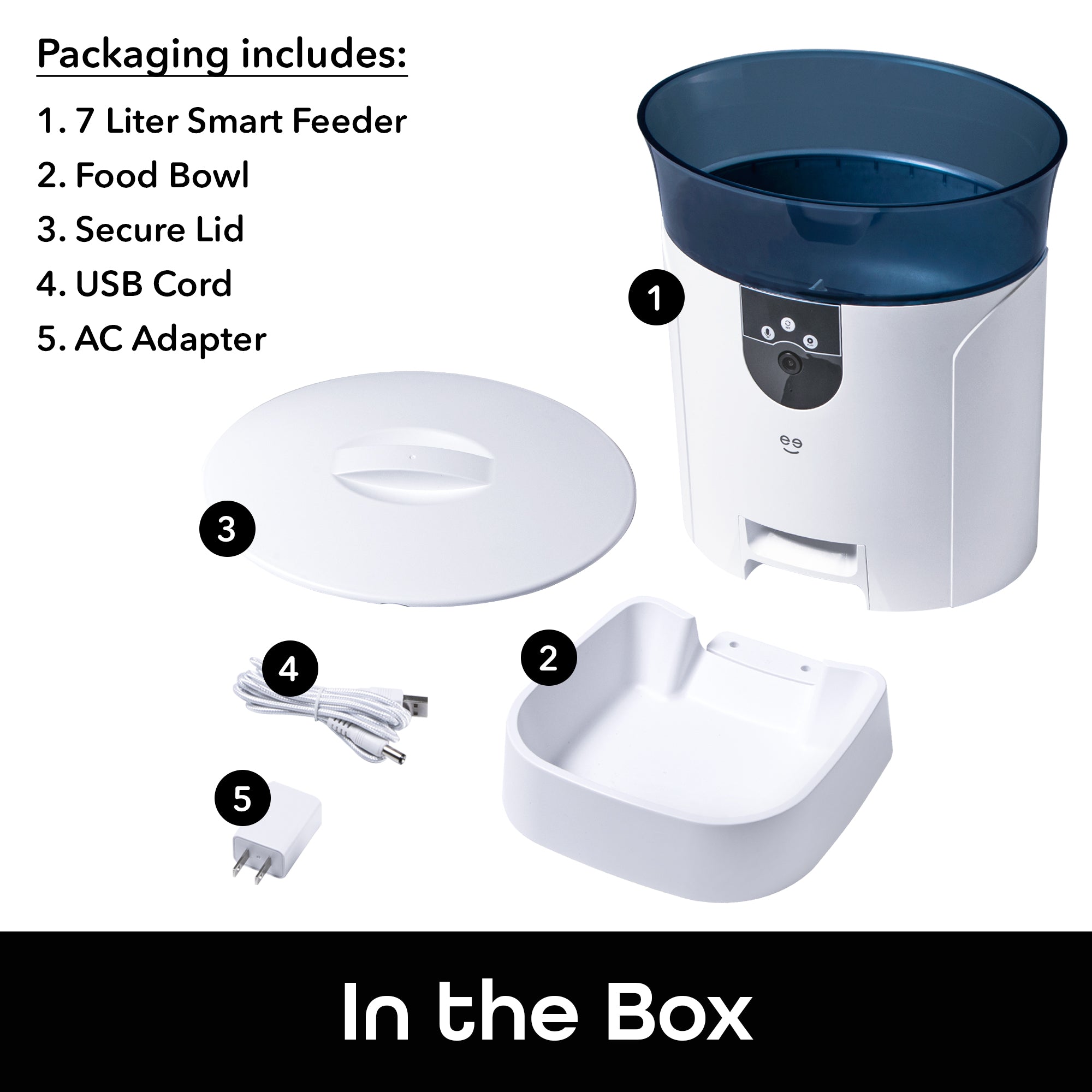Geeni PetConnect 7L Automatic Cat Dog Feeder with HD Camera - Smart WiFi Pet Food Dispenser for Cats & Dogs - Perfect for Travel, Work, or Busy Pet Owners