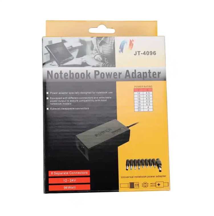 Universal Laptop Charger - Multi-Compatible Power Adapter for HP, Dell, Lenovo, Acer, Asus - Perfect for Home, Office & Travel Use