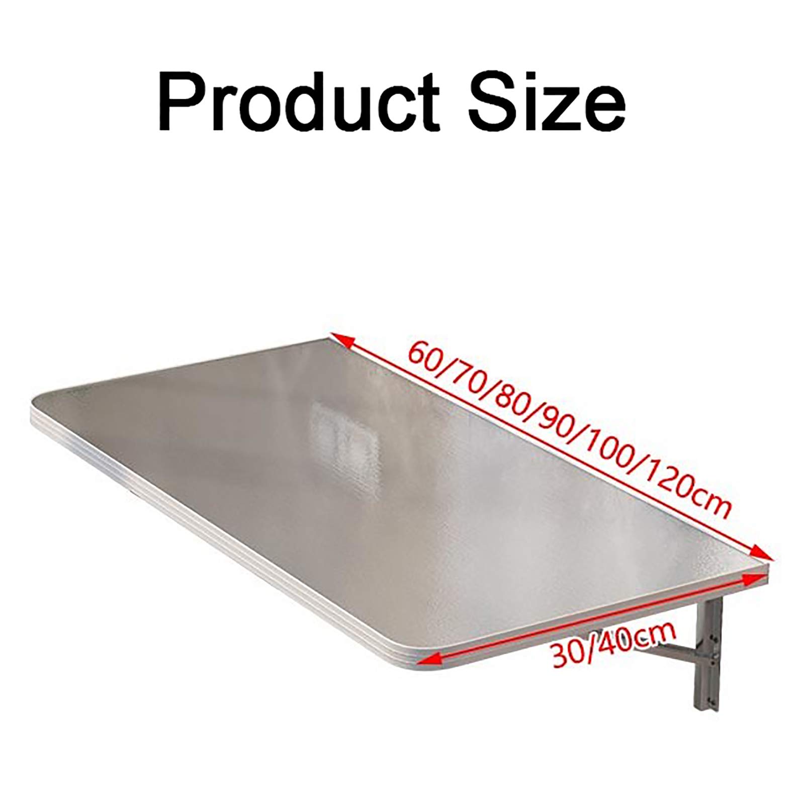 Feelme Folding Computer Desk - Wall Mounted & Adjustable Stainless Steel Table for Kitchen, Dining, Study & Office - Perfect for Small Spaces, Kids Learning & Home Workspaces