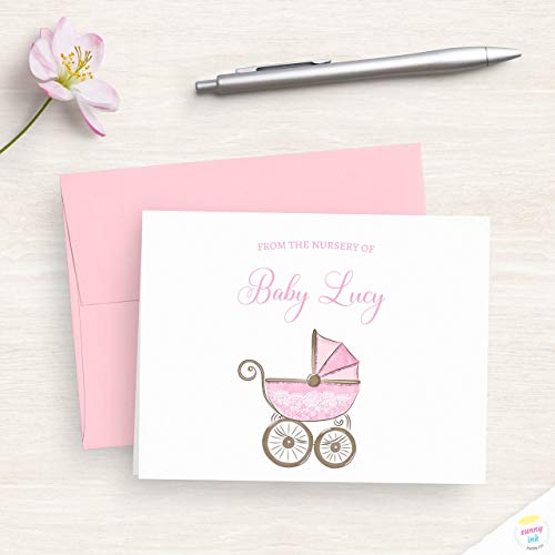 Personalized Baby Shower Thank You Cards for Girls & Boys - Folded Note Cards with Nursery Design - Perfect for Baby Shower Gifts & Thank You Notes - Ideal for Newborn Celebrations, Baby Registry Gifts, and Parent Appreciation