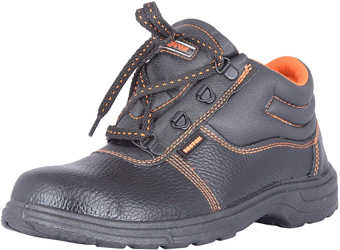 Hillson Beston Safety Shoes for Men & Women - Black Steel Toe Work Boots with Slip Resistant & Electrical Hazard Protection - Ideal for Construction, Warehouse & Industrial Work