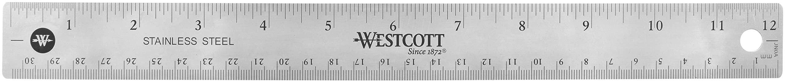 Acme - Westcott 12 Inch Stainless Steel Ruler (Pack of 20) - Durable Metal Measuring Tool for School, Office, Workshop & DIY Projects