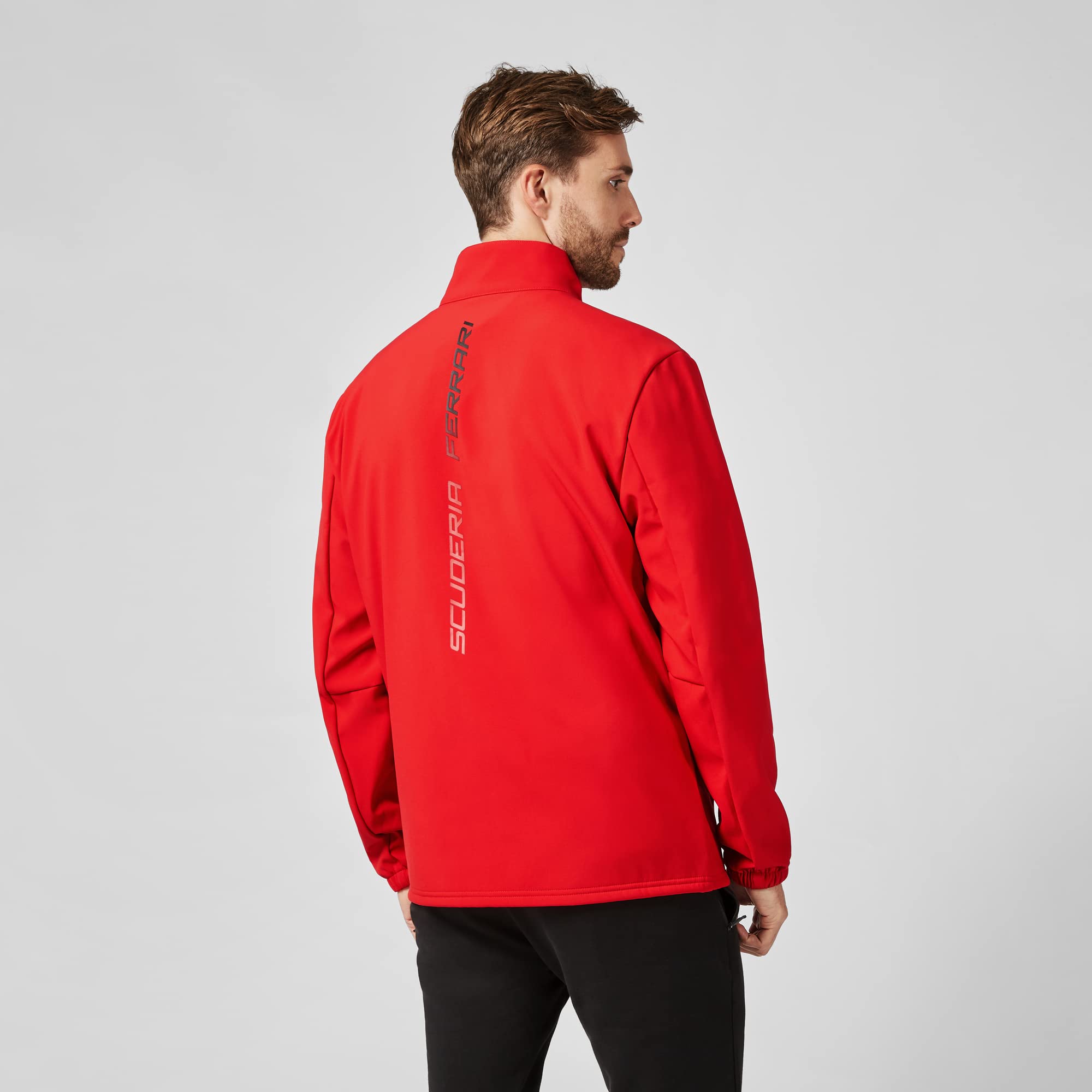 Scuderia Ferrari Puma Softshell Jacket for Men - Black/Red Windproof & Water-Resistant Racing Jacket (Small) - Perfect for F1 Racing Fans, Outdoor Sports & Casual Wear
