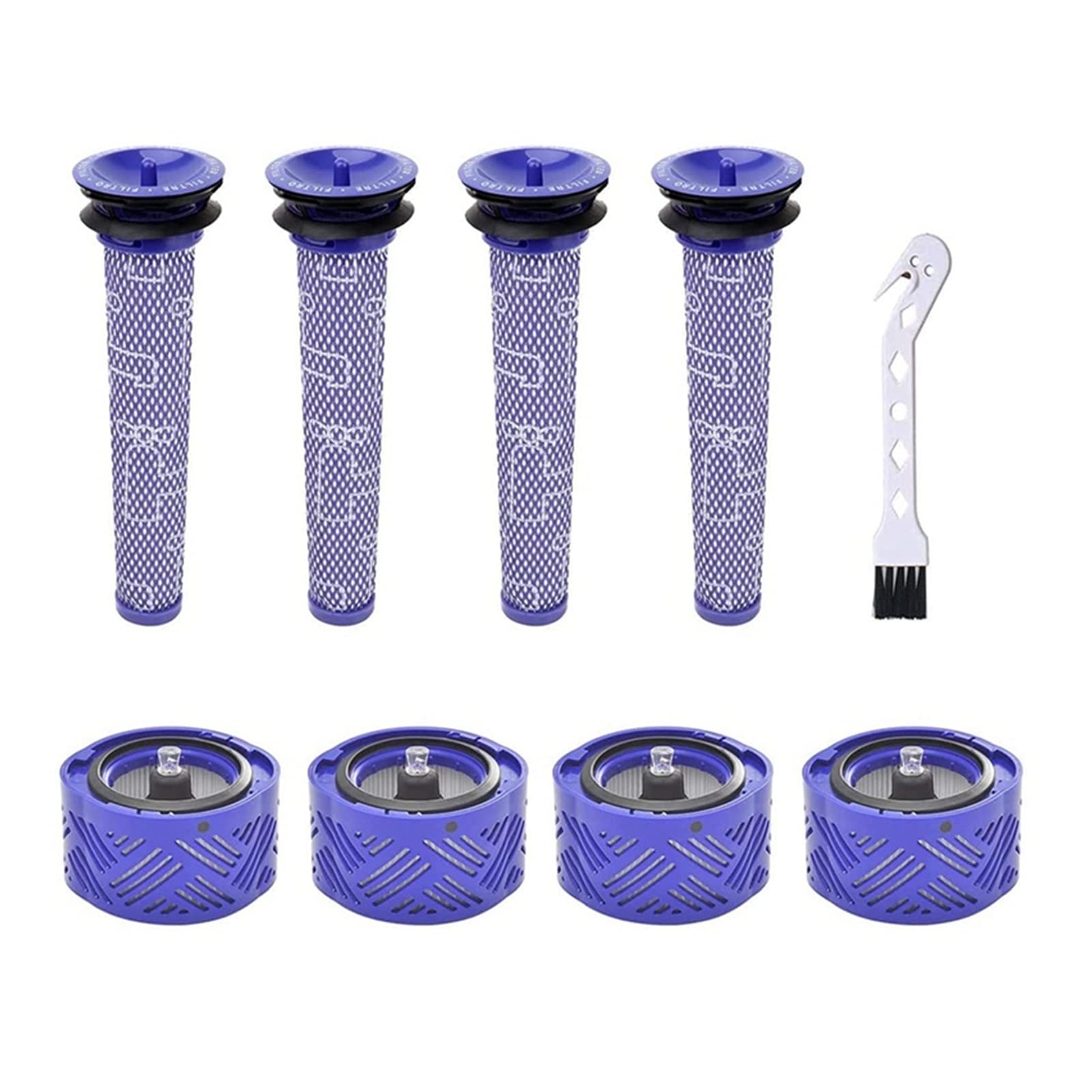Dyson V6 Vacuum Filter Kit - 4 Pre & Post Filters for Sweeping Robot - Pink for Home Cleaning