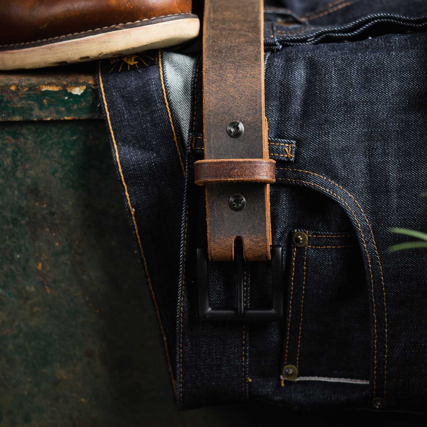 Crazy Horse Genuine Leather Belt for Men - 1.5