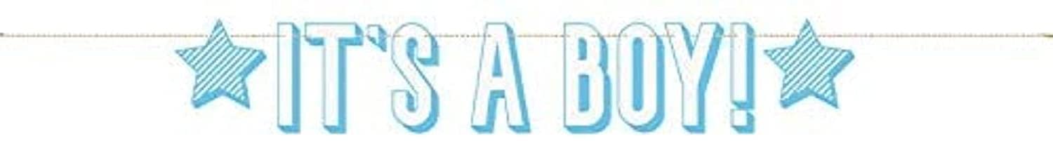 Blue 'It's a Boy' Letter Banner - 1 Piece Baby Shower Decoration for Gender Reveal Parties & Nursery Decor | Perfect for Newborn Celebrations, Birthday Decor, and Photo Backdrops
