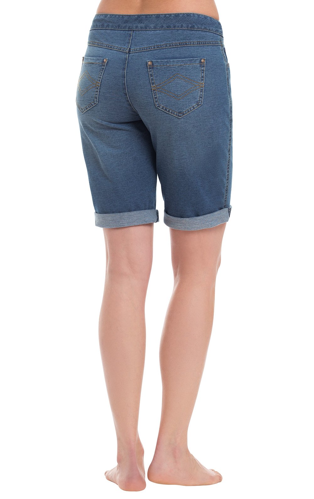 Women's Stretch Denim PajamaJeans Summer Shorts with Pockets - Comfortable Pull-On Knee-Length Shorts for Casual Wear, Lounging & Sleepwear | Perfect for Home, Vacation & Everyday Comfort