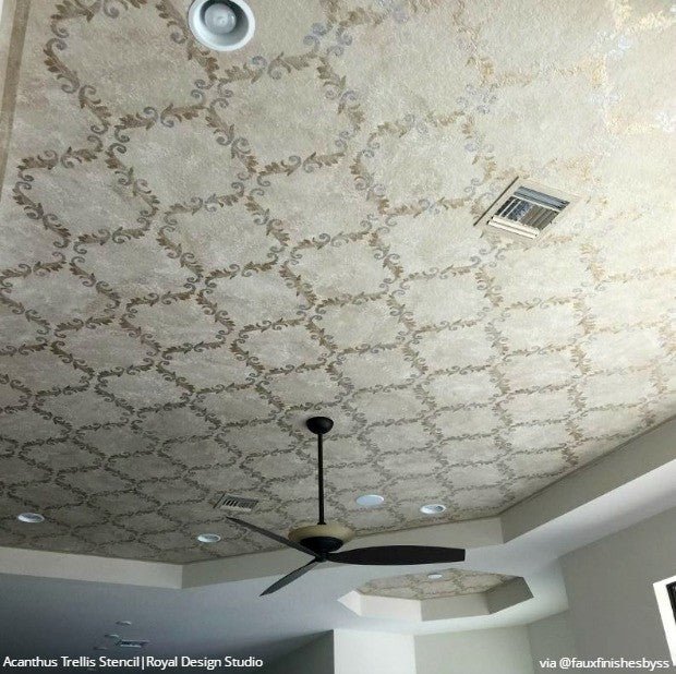 Acanthus Trellis Wall Stencil - Reusable DIY Decorative Painting Template for Home & Garden Décor | Perfect for Walls, Furniture, and Fabric Projects