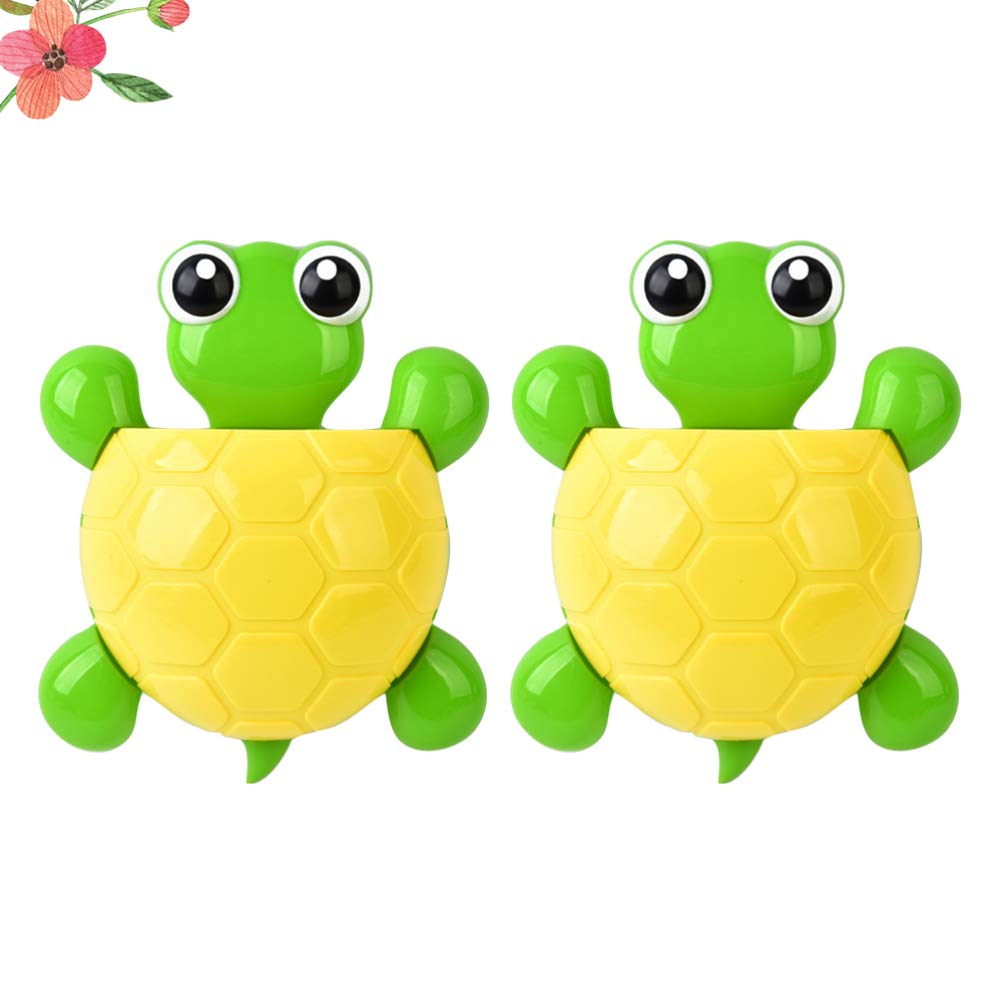 DOITOOL 2-Pack Bathroom Organizer Set - Toothbrush & Toothpaste Holder with Phone Stand, Wall-Mounted Kids Cartoon Design for Bathroom Decor (Perfect for Family Bathrooms & Kids' Rooms)
