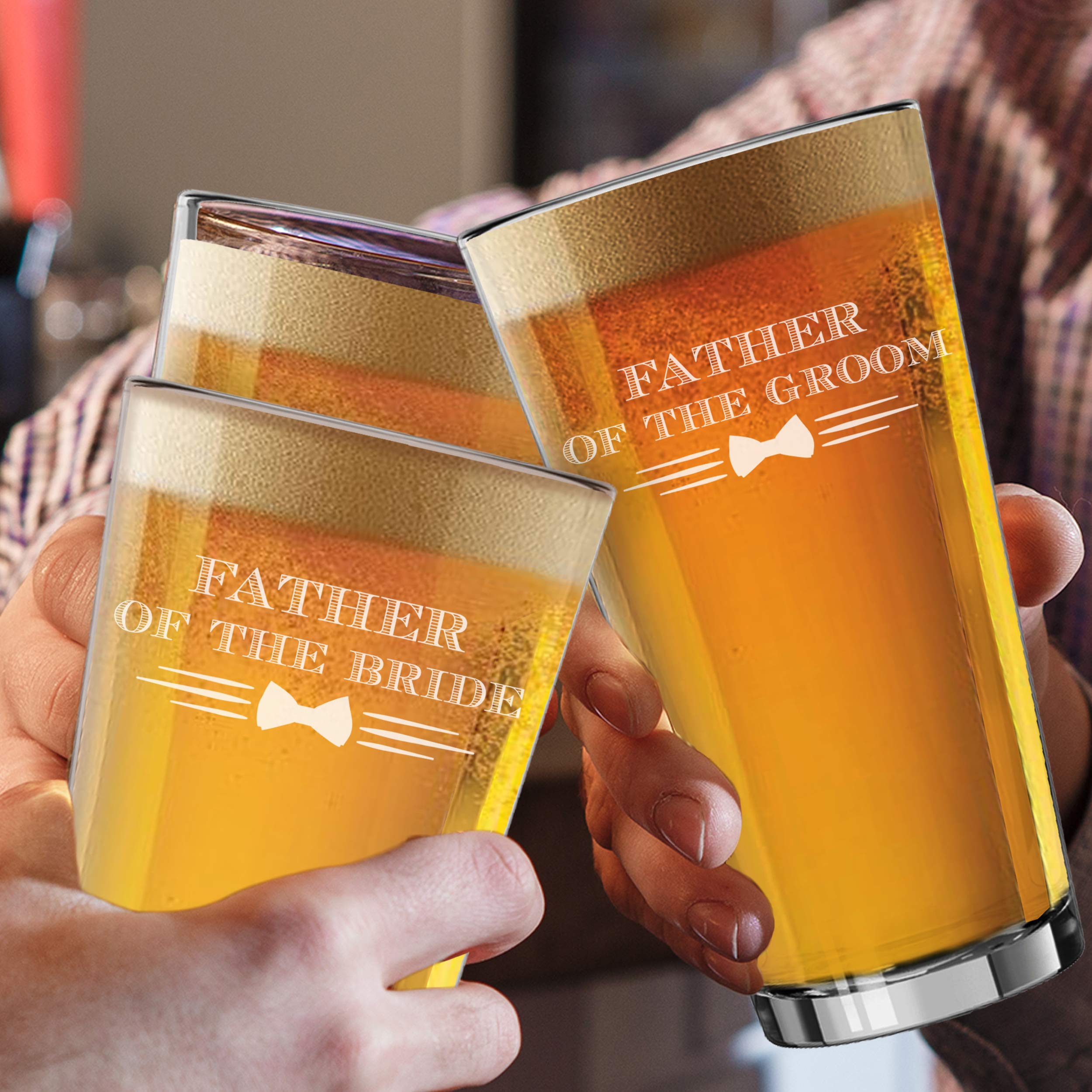 Personalized 16 oz Pint Beer Glasses - Engraved Groomsmen Gifts for Wedding, Bachelor Party & Best Man - Perfect Wedding Favors & Bridal Party Gifts for Memorable Celebrations