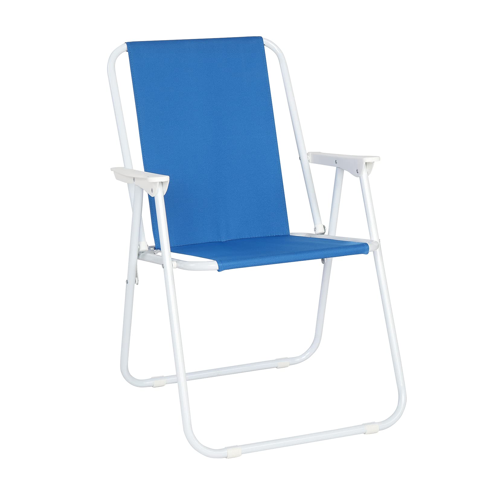 Heavy Duty Camping Chairs - Portable Folding Oversized Outdoor Chair with 220LBS Weight Capacity for Beach, Patio, Pool, Park & Indoor Use - Perfect for Camping, Fishing, Backyard BBQs & Outdoor Events (Blue)