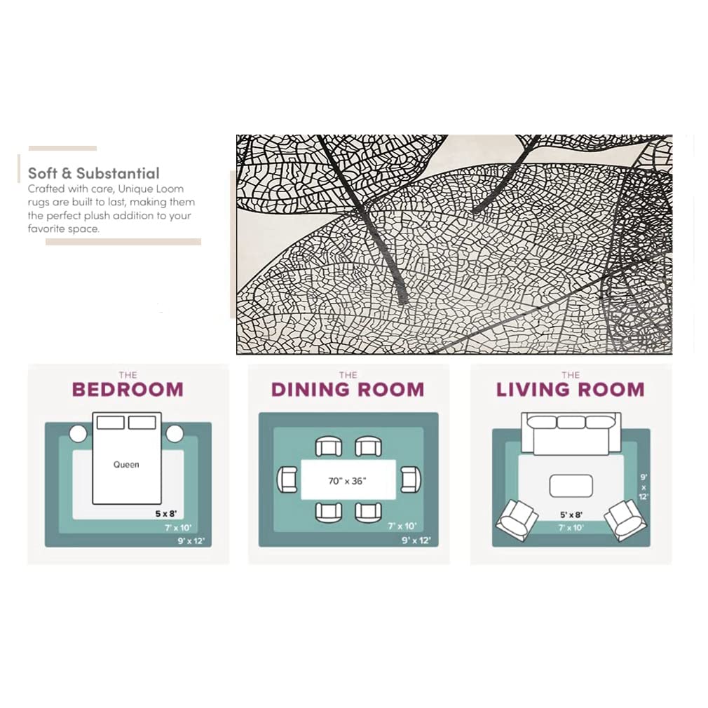 Modern Abstract Leaf Texture Area Rug - Geometric Stitching Luxury Carpet for Living Room, Bedroom, Bathroom - 5'x5' Indoor/Outdoor Runner Rug - Perfect for Home Décor, Door Mat & Creative Spaces