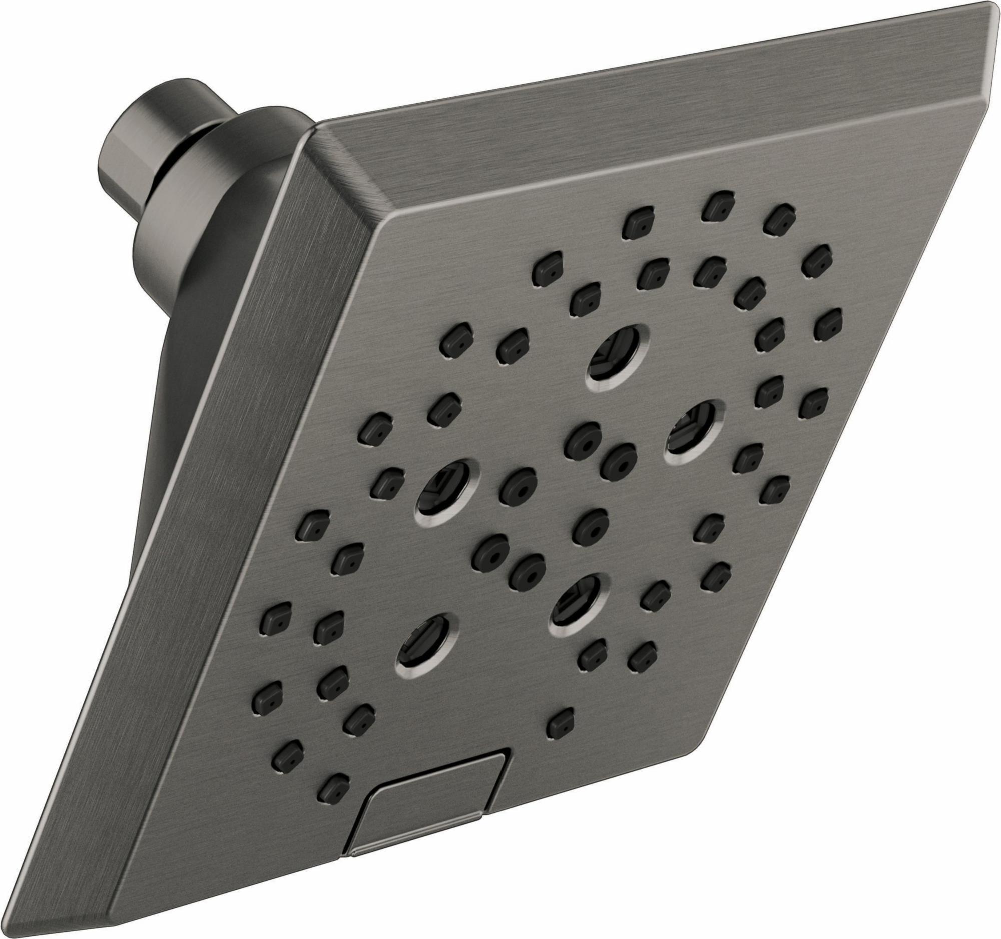 Delta H2Okinetic Angular Modern 5-Setting Shower Head with Lumicoat Black Stainless Finish - Perfect for Bathroom Renovation & Spa-Like Shower Experience (Model 52664 KS PR)
