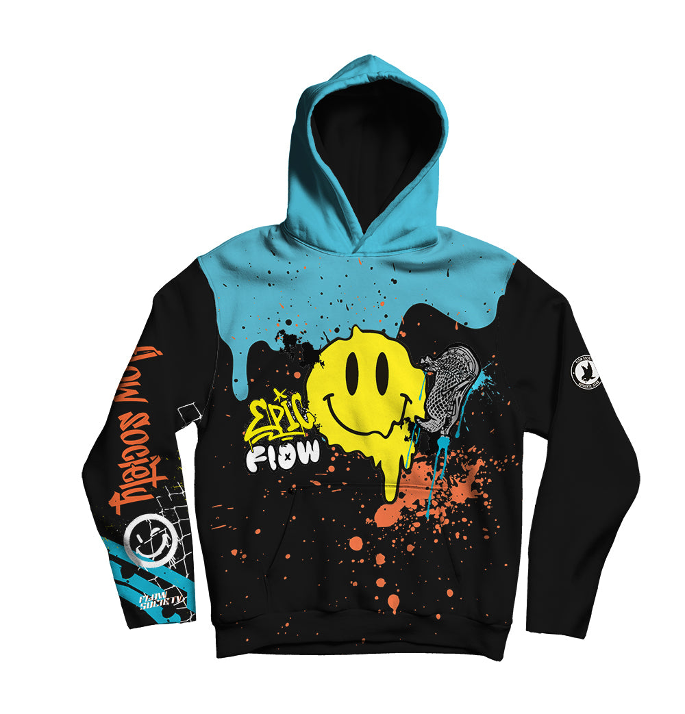 Youth & Adult Graffiti Lacrosse Flow Hoodie - Stylish Streetwear for Men & Women - Perfect for Sports, Casual Wear & Urban Fashion