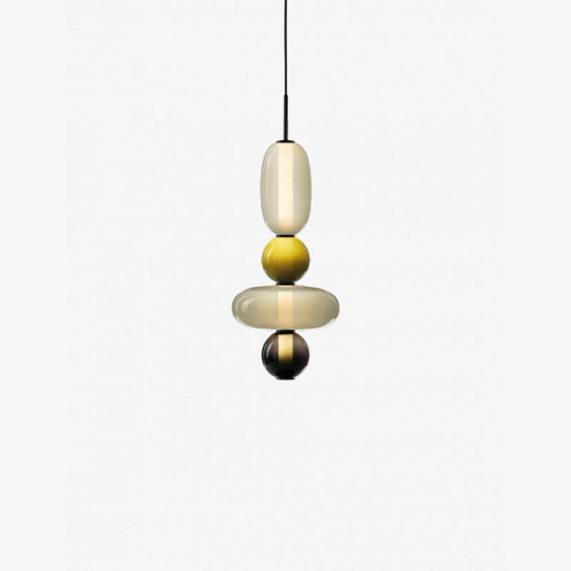 Stylish Candied Glass Pendant Light Fixture - Modern Hanging Chandelier for Dining Room, Kitchen Island & Bedroom Decor